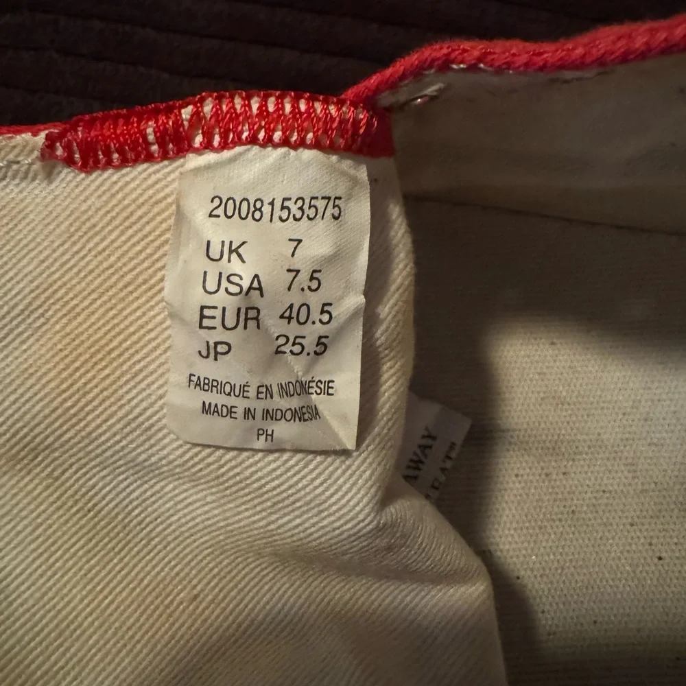 Red Armani Jeans tennis shoes, unisex men’s size 7.5/40.5!!!!